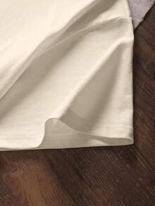 SHEIN Áo thun nữ tay ngắn cổ tròn in họa tiết phong cách thường ngày - Màu be - Xem 3