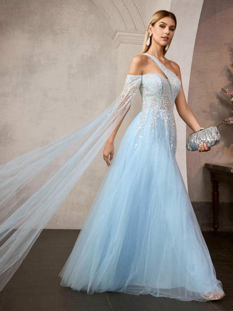 MOTF Soiréza WOMEN'S SEQUIN CONTRAST MESH COCKTAIL PARTY DRESS