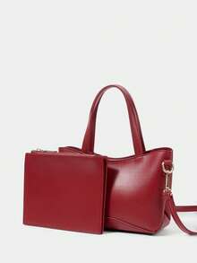 SHECARRY Bolso de mano para mujer, color rojo, tamaño pequeño, delicado, para uso diario - Rojo - Ver 4