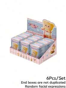 POKOJA LAND Blind Box (Non-Plush Filling), Suitable As Gift For Friends, 1pc "Bubble Adventure Bears" Series Blind Box Figure, Playful Bear Figurine With 6 Regular Styles & 1 Hidden Surprise, Collectible Art Doll Featuring Bubble Blower, Astronaut Gear & Outdoor Accents, Ideal For Desk Decor, Home Decoration & Travel Companion - Tide play blind box - View 12