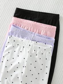 Cozy Pixies 4件套女婴柔软针织弹力腰裤套装 - 彩色 - 查看 3