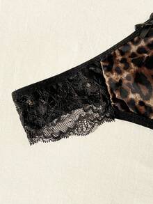 Women's Lace Patchwork Sheer Sexy Thong Panties - Multicolor - View 6