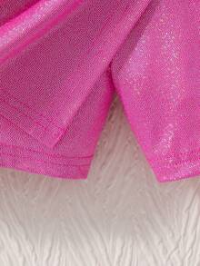Elladie kids Bộ đồ công chúa lấp lánh cho bé gái gồm áo không tay và quần short đính nơ, thích hợp cho tiệc sinh nhật và biểu diễn sân khấu. - Màu Hồng Tươi - Xem 7
