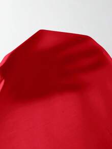 SHEIN Clasi 大码纯色V领系带优雅夏季连衣裙 - 紅色 - 查看 8