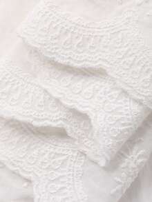 DAZY Women's Solid Color Lace Patchwork Knotted Ruffle Hem Camisole Summer Easter - White - View 4