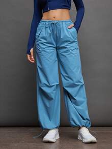 Activina Women's Grey Extra Long Straight Leg Sports Pants With Pockets And Drawstring Waistband - Grey - View 6