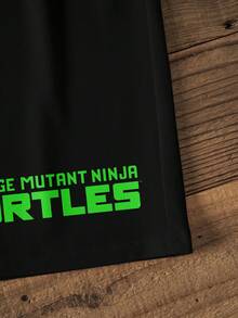 TEENAGE MUTANT NINJA TURTLES | SHEIN Bộ áo thun ngắn tay cổ tròn in hình hoạt hình cho bé trai tuổi teen, thời trang mùa hè. - trắng - Xem 5