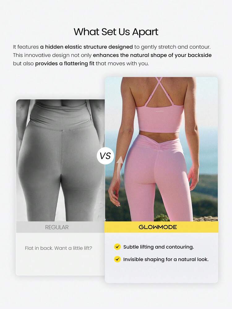 31" Leggings tipo campana FeatherFit™ con diseño Peekabum, cintura ajustable con cordón, tela suave y transpirable, ideal para yoga, gimnasio y uso diario