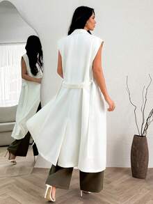 EURMUSE Women Spring Summer Long Jacket Pant Golf White Basic - Multicolor - View 2