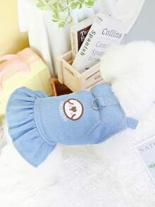 PETSIN 狗狗服装、猫咪服装、动物裙装、宠物春夏新品系列、幼犬连衣裙、公主风百搭连衣裙、条纹印花、小型动物服装、清凉防晒霜 - 彩色 - 查看 12