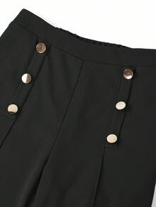 Ellevyn Women's Floral Print Ruched Halter Top And Wide Leg Pants Casual 2-Piece Set - Black - View 5