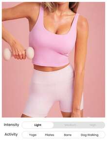 GLOWMODE FeatherFit™ Twist Back Sports Tank Top Low Impact Yoga Daily Fall Winter - Pink - View 5