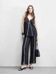 CUCCOO BIZCHIC Fashion V-Mouth Simple Atmosphere High-Heeled Women's Sandals Half Drag - Black - View 8