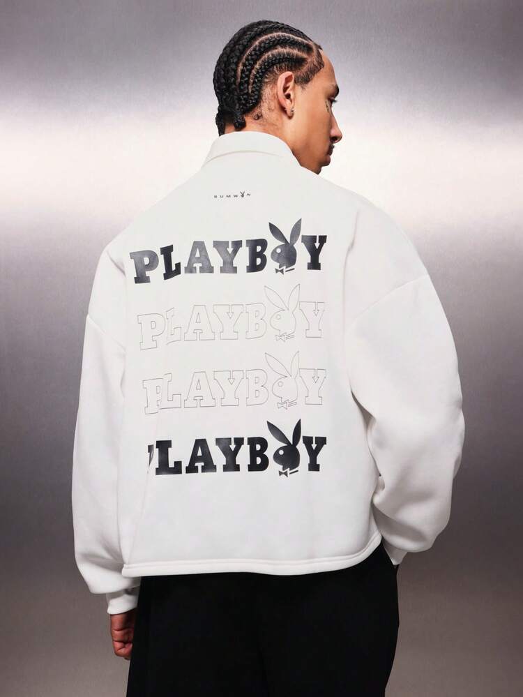 PLAYBOY X SUMWON Collared Polo With Back Graphic Print