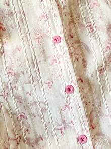 Modelyn Women's Fashion Rejuvenating 3D Floral Digital Print Ruffle Sleeve Blouse, Spring/Summer - Multicolor - View 7