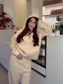 Abrilcols Women's Butter Yellow Casual Loose Sweatshirt Set,Y2k Clothes ,Fall Clothes For Women - Yellow - View 1