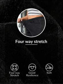 Flexra 大码女式抽绳腰带口袋休闲百搭日常阔腿牛仔裤 - 深灰色 - 查看 7