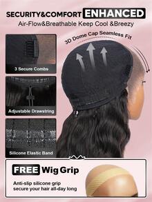 ALL READY WIG Peluca frontal de encaje sin pegamento con cordón estilo bohemio rizado - 100% cabello humano pre-cortado y pre-decolorado con nudos diminutos, tres opciones sin pegamento, amigable para principiantes, estilo de onda natural de 18 a 26 pulgadas - Gorra ajustable y transpirable, suave y elástica para comodidad todo el día, uso diario, Halloween, fiesta, viaje, festival, baile de graduación, al aire libre - SNatural - Ver 7
