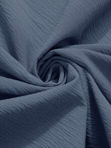 Rusticease Plus Size Elastic Waist Solid Color Casual Summer Versatile Skirt - Navy Blue - View 7