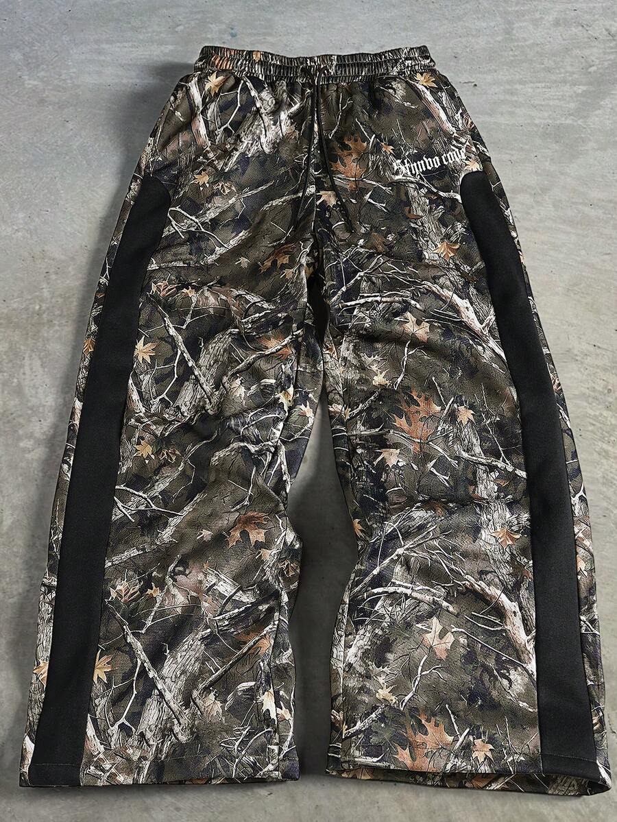 STYNVO 男士休闲印花运动裤 迷彩裤 男士图案裤 - 軍綠色 - 查看 1