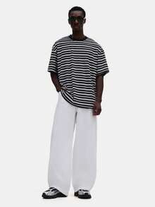 SUMWON Quần dài ống rộng dáng suông thoải mái cho nam, có túi bên hông, thích hợp cho thời trang xuân hè. - trắng - Xem 2