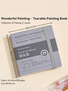 Madebyblanc 1本迷你便携可撕式素描本，40张，250gsm厚纸，适用于水彩、丙烯、马克笔、水粉、油画，硬封面艺术日记本，口袋手册，适合艺术家、成人、学生旅行写生日常练习，圣诞礼物，返校季艺术用品，绘画工具，创意礼品 - 均碼 - 查看 11