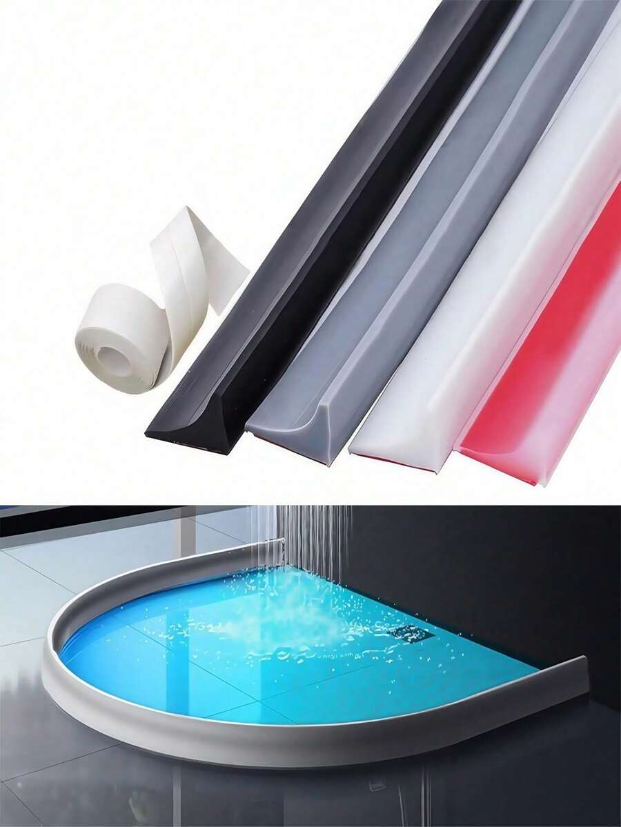 1 Silicone Bathroom Waterproof Strip Shower Dam Sink Countertop Guard Dry Wet Separation Easy Install Must Have Accessory - multicolor - View 1