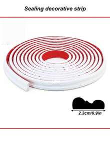39/118/196.8inch Self-Adhesive PVC Decorative Trim - Flexible & Bendable, Suitable For Walls, Floors And Cabinets, 3.3ft Long, European Style Home Decor, Floor Decor | European Decor | Easy To Install Molding, Wall & Floor Decor - multicolor - View 4