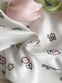 SHEIN Playful Pals 两件套女婴夏季新款时尚休闲上衣，蝴蝶结装饰，搭配黑色喇叭裤，修身显高。 - 粉色 - 查看 7