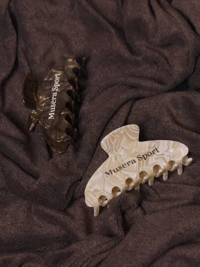 Musera Sport 2 Pieces Of Fashionable And Fresh Pleated Pattern Stripes For Daily Travel With Acetic Acid Women's Decorative Hair Claws