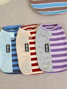 PETSIN 宠物春季新款狗狗服装 动物用品 宠物服装 狗狗背心 猫咪T恤 泰迪熊套装 小型动物服装 休闲酷炫背心 狗狗服装 猫咪服装 春夏两季新款背心 - 彩色 - 查看 4