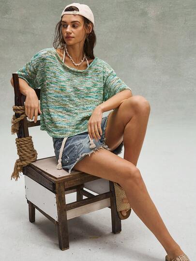 Bohemela 休闲复古彩色套头针织衫，夏季