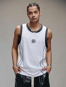 PAVTROS Men's Round Neck Letter Print Casual Versatile Daily Wear Tank Top - Multicolor - View 1