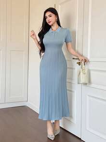 DAZY Elegant Fitted Dress For Women, Spring/Summer, Valentine's Day - Blue - View 6