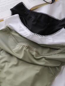 Lowkey Lull 3条/包 弹力蕾丝边休闲日常女士内裤 - 彩色 - 查看 4