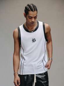 PAVTROS Men's Round Neck Letter Print Casual Versatile Daily Wear Tank Top - Multicolor - View 5