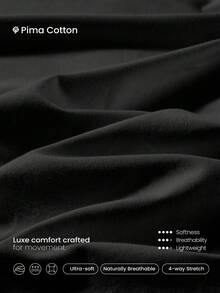 GLOWMODE X Reem Modest Pima 棉质 Mighty Midi 柔软透气轻盈侧开衩茧型 T 恤连衣裙 日常休闲装 - 黑色 - 查看 6