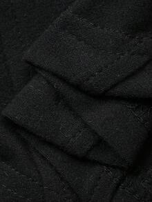 FRIFUL Women's Square Neck Fitted Long Sleeve Basic Solid Tee - Black - View 3