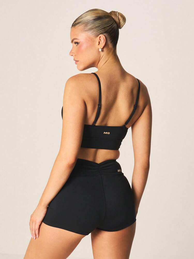 MISSGUIDED Short taille haute mini avec détail froncé, taille avec cordon de serrage et design lacé sur les côtés