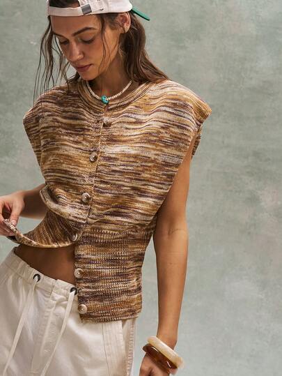 Bohemela كارديجان محبك بياقة مستديرة وخصر مشكل بأسلوب بسيط وأنيق