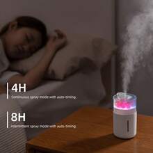 Eternal Flower Mini Humidifier | 2-Speed Mist Mode USB Humidifier | 7-Color LED Night Light | Quiet Operation Desktop Humidifier | Auto-Shut Off Aromatherapy Diffuser - Multicolor - View 3