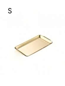 1pc, Tray, Stainless Steel Korean Barbecue Tray, Dinner Plate, BBQ Plate Serving Tray, Food Tray, Party Tray, Dessert Tray, Cake Tray, Fruit Tray, Snack Tray, Kitchen Supplies - Gold - View 11