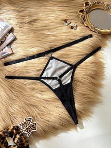 SHEIN Bragas sexy con estampado de leopardo y recortes para mujer - Multicolor - Ver 2