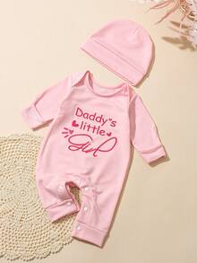 SHEIN 2件套新生男婴摄影服装 小弟弟刺绣婴儿回家服 婴儿洗礼礼物 1个月3个月婴儿摄影道具 - 粉色 - 查看 3