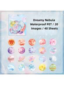 4张星空秘密星空月相贴纸套装 | 跨境防水PET材质手账贴纸 - 套裝 - 查看 3