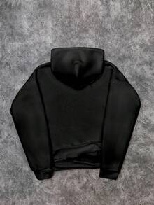 Manfinity ZONE917 Áo sweatshirt nam dáng rộng, in hình môi kim loại, màu đen, kiểu dáng oversized, vai rớt. - màu đen - Xem 5