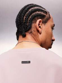 PLAYBOY X SUMWON Mens Boxy Fit Crew Neck Sleeveless Tank Top With Small Black Logo Print Summer Essential - Dusty Purple - View 7