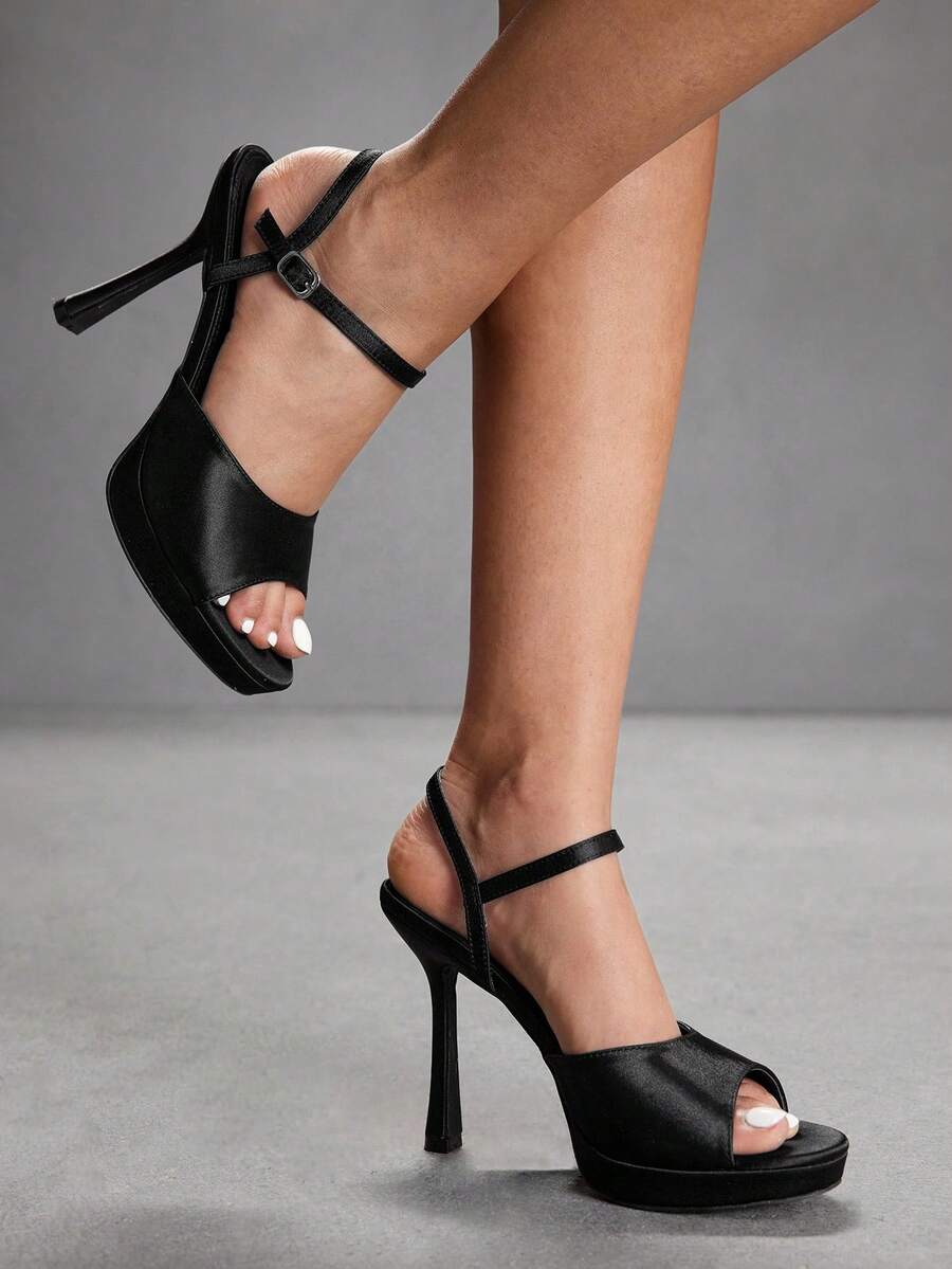 CUCCOO SZL Women's Fashion High Heel Waterproof Platform Round Toe Evening Pumps - Black - View 1