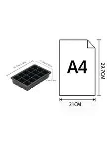 Silicone Ice Cube Tray, Easily Release 15 Square Ice Cubes Per Tray, Reusable, Suitable For Fridge, Chocolate, Baby Food, Juice - Black - View 7