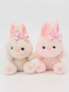 POKOJA LAND 4个15厘米/5.90英寸复活节兔子毛绒玩具，可爱动物兔子带蝴蝶结，填充动物玩偶，装饰创意礼物，适合儿童生日派对、家居装饰、女孩房间装饰 - 彩色 - 查看 17
